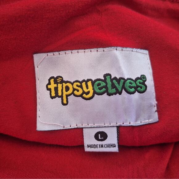Tipsy Elves Red Sequin Shiny Party Holiday Christmas High Waisted Leggings NEW!! - Picture 5 of 8